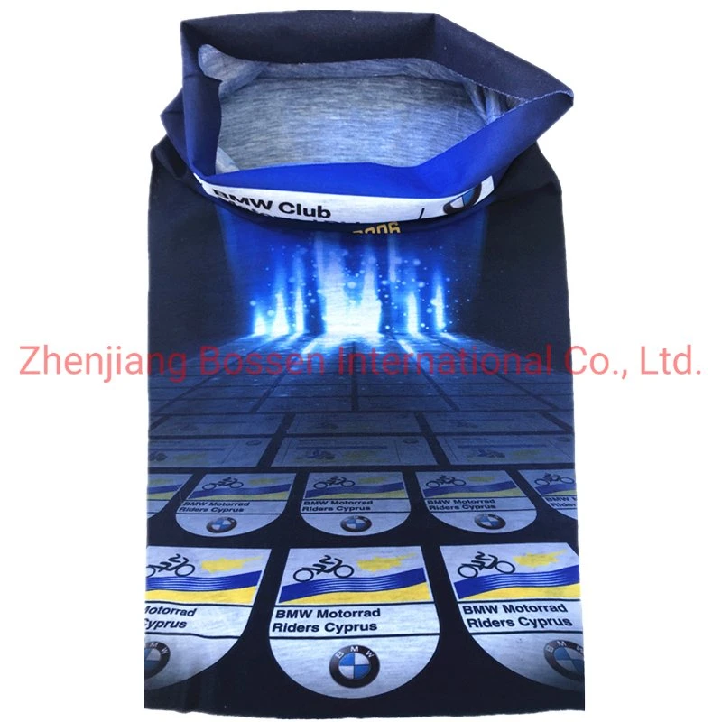OEM Customized Design Printed Microfiber Polyester Blue Multifunctional Neck Warmer