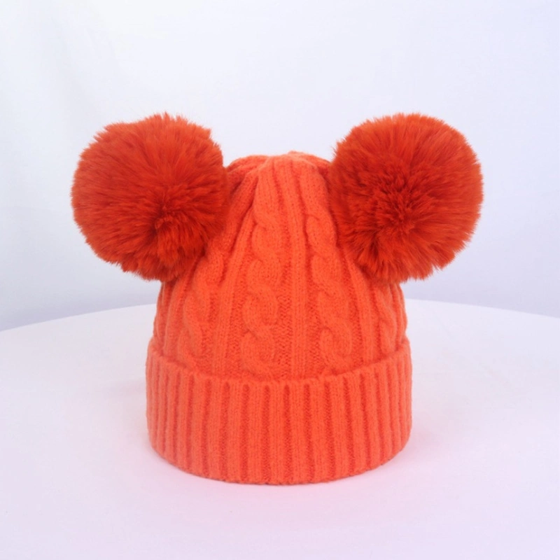 Boy Gril Custom Winter Warm Kids Cap Baby Knitted with POM Beanie Hat